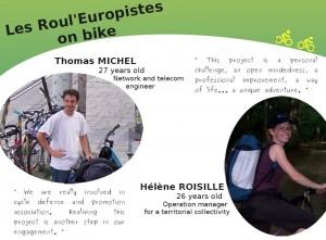 Thomas and Helene promoting their European bike tour